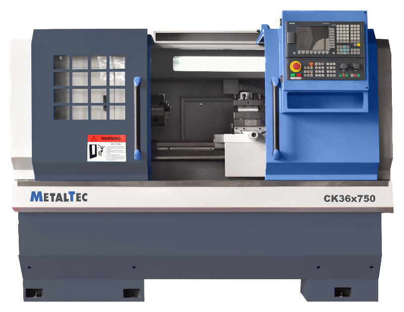 Токарный станок c чпу с горизонтальной станиной metaltec ck 36x750